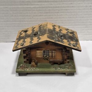 Befag Vintage Wood Swiss Cabin Music Box La Vie En Rose